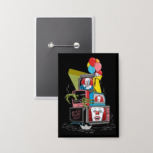 Klassischer Pennywise-TV-Stack - Sie werden auch s Button (Vorderseite/Rückseite)
