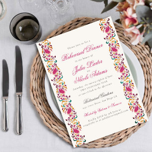 Klassischer Perlen-Schwan-Blumen-Rahmen Probedinne Einladung