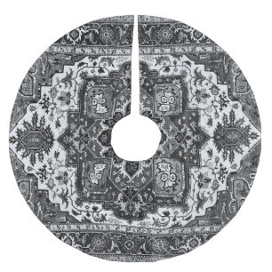 KLASSISCHER PERSISCHER TEPPICH - Schwarz & Weiß Polyester Weihnachtsbaumdecke
