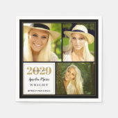 Klassischer Personalisierter Abschluss aus Schwarz Serviette (Vorderseite)