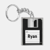 Klassischer Personalisierter Diskettenlaufwerk Schlüsselanhänger (Vorderseite links)