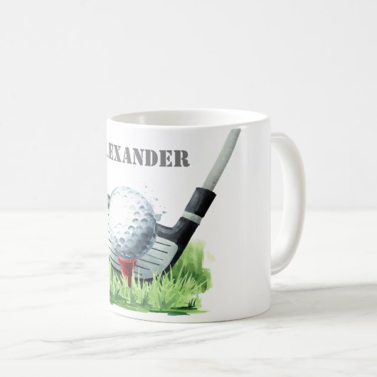 Klassischer Personalisierter Golf Kaffeetasse (VorderseiteRechts)