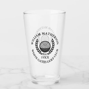 Klassischer personalisierter Golfclub-Name Glas