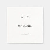 Klassischer Personalisierter Hochzeitscocktail Nap Serviette (Vorderseite)