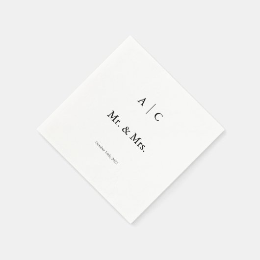 Klassischer Personalisierter Hochzeitscocktail Nap Serviette (Ecke)