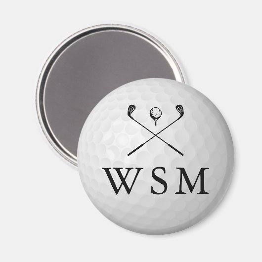 Klassischer personalisierter Monogramm-Golfball Magnet (Vorderseite/Rückseite)
