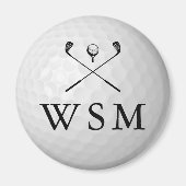 Klassischer personalisierter Monogramm-Golfball Magnet (Vorne)