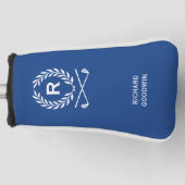Klassischer Personalisierter Monogramm Name Blue P Golf Headcover (Vorderseite)