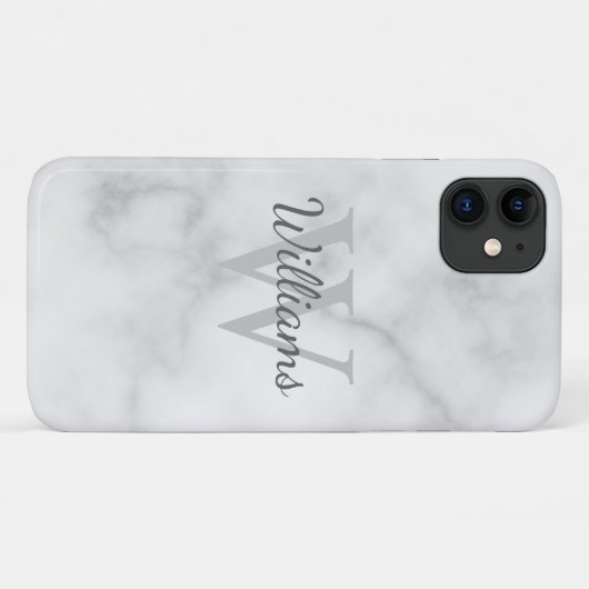 Klassischer Personalisierter Monogramm- und Namens Case-Mate iPhone Hülle (Rückseite (Horizontal))