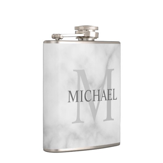 Klassischer Personalisierter Monogramm- und Namens Flachmann (Rechts)