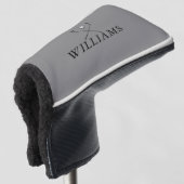 Klassischer Personalisierter Name Golfklubs Grau Golf Headcover (3/4 Vorderseite)