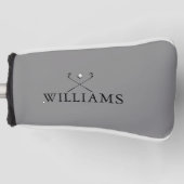 Klassischer Personalisierter Name Golfklubs Grau Golf Headcover (Vorderseite)
