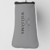 Klassischer Personalisierter Name Golfklubs Grau Golf Headcover (Rotieren 90)