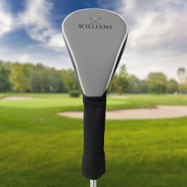 Klassischer Personalisierter Name Golfklubs Grau Golf Headcover