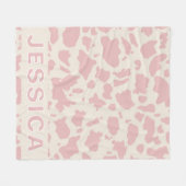 Klassischer personalisierter rosa Kuhdruck Fleecedecke (Vorderseite (Horizontal))