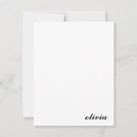 Klassischer Personalisierter Skriptname Minimalist Mitteilungskarte (Vorderseite)