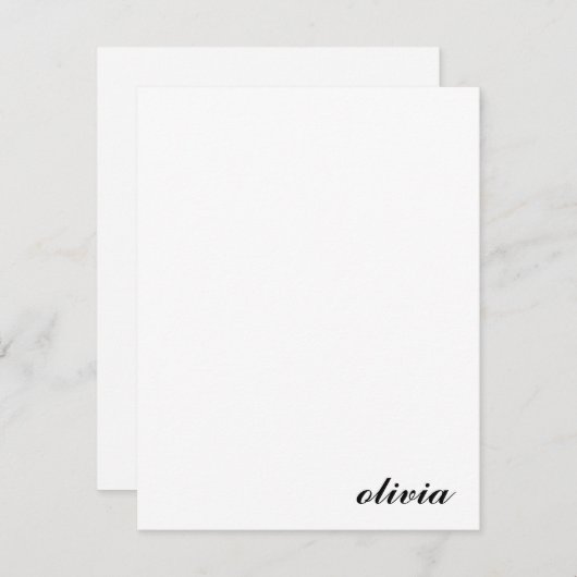 Klassischer Personalisierter Skriptname Minimalist Mitteilungskarte (Vorne/Hinten)