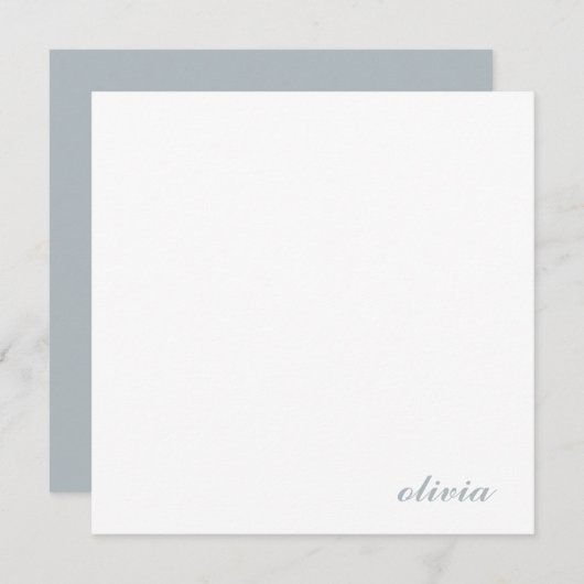 Klassischer Personalisierter Skriptname Minimalist Mitteilungskarte (Vorne/Hinten)