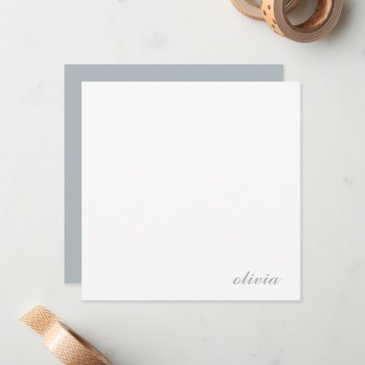 Klassischer Personalisierter Skriptname Minimalist Mitteilungskarte (Vorderseite/Rückseite Beispiel)