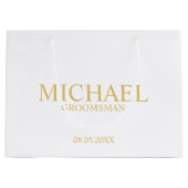 Klassischer Personalisierter Trauzeuge aus Weiß un Große Geschenktüte (Vorderseite)