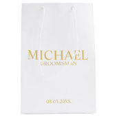 Klassischer Personalisierter Trauzeuge aus Weiß un Mittlere Geschenktüte (Vorderseite)