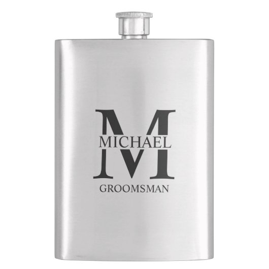 Klassischer Personalisierter Trauzeuge Flachmann (Vorderseite)