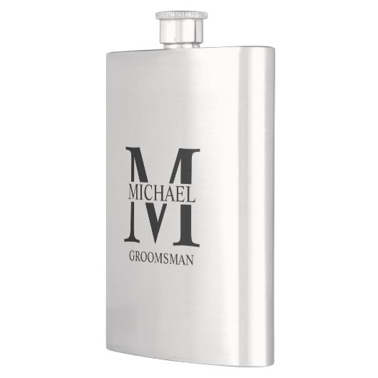 Klassischer Personalisierter Trauzeuge Flachmann (Links)