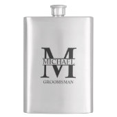 Klassischer Personalisierter Trauzeuge Flachmann (Vorderseite)