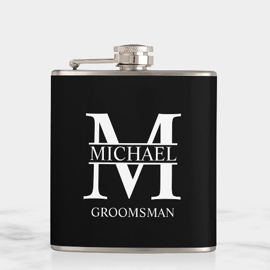 Klassischer Personalisierter Trauzeuge Flachmann