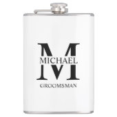 Klassischer Personalisierter Trauzeuge Flachmann (Vorderseite)