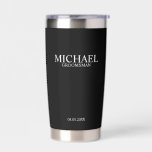 Klassischer Personalisierter Trauzeuge Thermobecher<br><div class="desc">Klassische Geschenke für Personalisierten Trauzeuge mit Namen,  Titel und Hochzeitstermin des personalisierten Trauzeugen im klassischen Serif-Schriftart-Stil. Auch perfekt für Trauzeuge,  Vater der Braut und mehr.</div>
