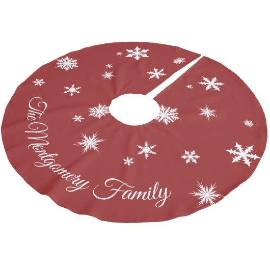 Klassischer Personalisierter Treppenrock Polyester Weihnachtsbaumdecke (Schrägansicht)