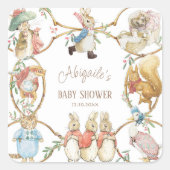 Klassischer Peter der Kanbit Winter Baby Dusche Quadratischer Aufkleber (Vorderseite)