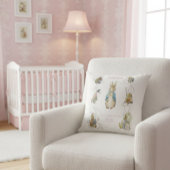 Klassischer Peter der Rabbit Pink Gingham Birth St Kissen