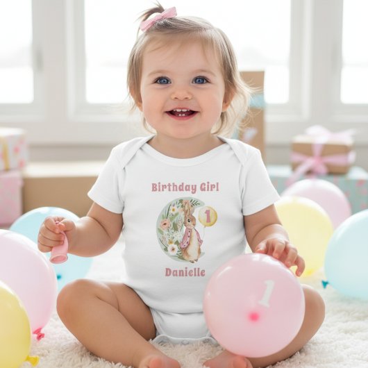 Klassischer Peter des Kaninchens Geburtstag Baby Strampler