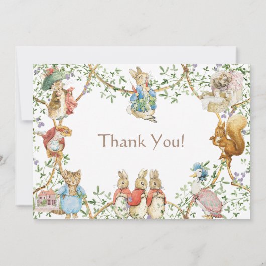 Klassischer Peter des Kaninchens Geburtstag Dankeskarte (Rückseite)