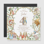 Klassischer Peter des Kaninchens Geburtstag Magneteinladung (Vorne/Hinten)