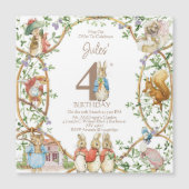 Klassischer Peter des Kaninchens Geburtstag Magneteinladung (Vorderseite)