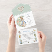 Klassischer Peter die Kaninchendusche All In One Einladung (Abreißen)