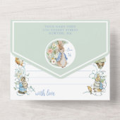 Klassischer Peter die Kaninchendusche All In One Einladung (Rückseite)