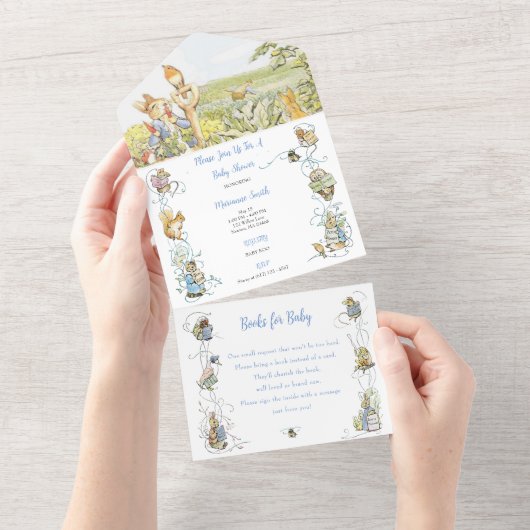 Klassischer Peter die Kaninchendusche All In One Einladung (Abreißen)