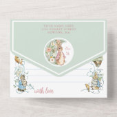 Klassischer Peter die Kaninchendusche All In One Einladung (Rückseite)