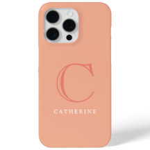 Klassischer Pfirsichrosa-Script-Monogramm-Case-Mat