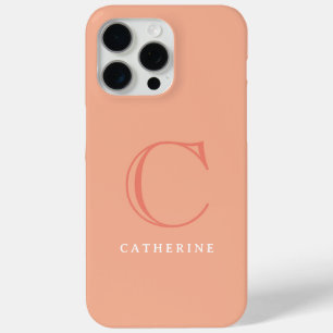 Klassischer Pfirsichrosa-Script-Monogramm-Case-Mat Case-Mate iPhone Hülle