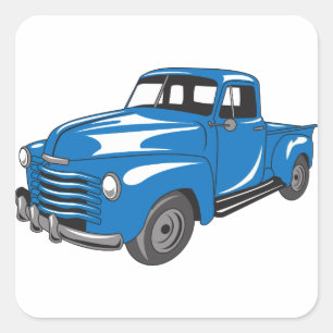 Klassischer Pick-up-Truck Quadratischer Aufkleber