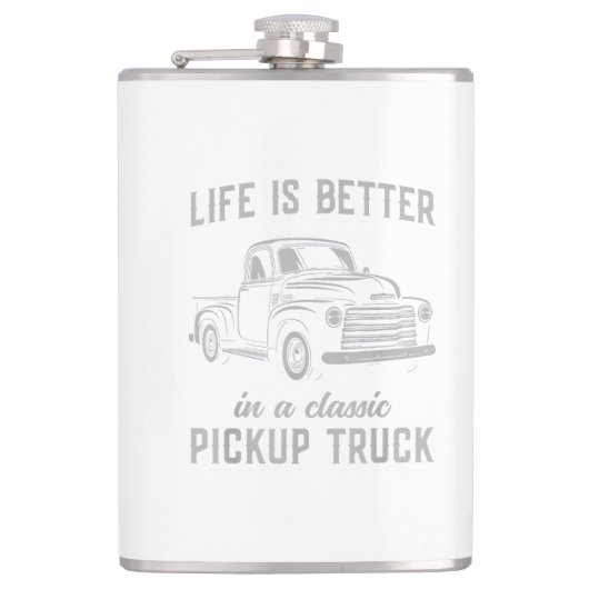 Klassischer Pickup-Truck-Typ Vintage Flachmann (Vorderseite)
