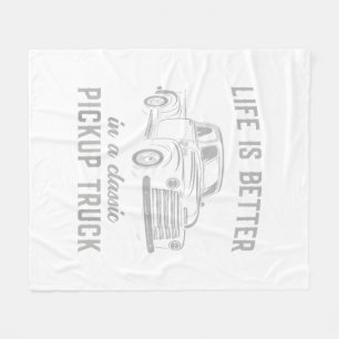 Klassischer Pickup-Truck-Typ Vintage Fleecedecke