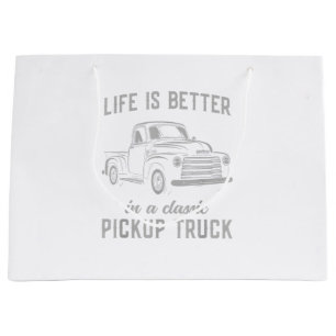 Klassischer Pickup-Truck-Typ Vintage Große Geschenktüte