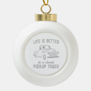 Klassischer Pickup-Truck-Typ Vintage Keramik Kugel-Ornament