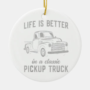 Klassischer Pickup-Truck-Typ Vintage Keramik Ornament